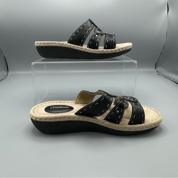 Cobbie Cuddlers Womens Bailey Slip On BLack Leather Upper Sandals Size 8.5 Wide - Picture 6 of 9